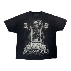 Vintage Ride or Die My Old Lady Motorcycle David Gonzales T-Shirt Size 2XL Y2K
